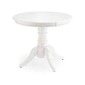 MASA DINING EXTENSIBILA WILLIAM, ALBA, 90/124 CM, BLAT DIN MDF SI PICIOARE DIN LEMN MASIV , STIL CLASIC - Img 5
