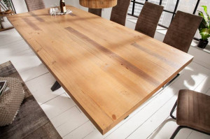 MASA DINING, GALAXY, 200CM, DIN LEMN MASIV PIN NATURAL, COD 40657, STIL INDUSTRIAL - Img 8