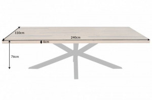 MASA DINING, GALAXY, 240CM, DIN LEMN MASIV PIN NATURAL, COD 40658, STIL INDUSTRIAL - Img 5