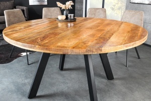 MASA DINING IRON CRAFT 140CM, ROTUNDA, DIN LEMN DE MANGO SI PICIOARE DE METAL, CULOARE NATUR, ARTIM GROUP SELECTION - Img 6