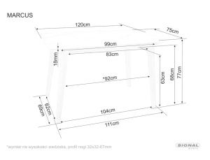 MASA DINING MARCUS ALB CU EFECT DE MARMURA SI STEJAR 120X75, DIN MDF SI FURNIR - Img 4