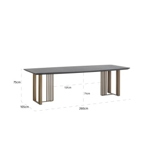 MASA DINING MAVERICK 260 CM, CHARCOAL, 3513, CONFECTIONATA DIN OTEL INOXIDABIL, MDF SI FURNIR DE STEJAR - Img 3