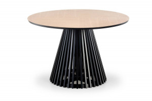 MASA DINING MIYAKI, STEJAR/NEGRU, 120 CM, DIN MDF SI FURNIR, STIL MODERN - Img 8