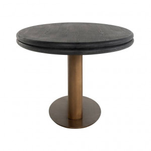 MASA DINING OVALA MACARON, 235 CM, NEGRU RUSTIC/MARO INCHIS, DIN STEJAR SI METAL, RICHMOND INTERIORS - Img 6