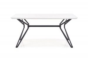 MASA DINING PASCAL, ALB/NEGRU, 160 CM, BLAT DIN MDF LACUIT SI PICIOARE DIN METAL, STIL MODERN - Img 6