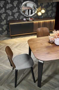 MASA DINING PEDRO, NUC/NEGRU, 160 CM, DIN FURNIR NATURAL SI LEMN, STIL MODERN - Img 3