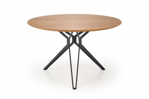 MASA DINING PIXEL 2, STEJAR AURIU/NEGRU, 120 CM, BLAT DIN MDF SI PICIOARE DIN METAL, STIL VINTAGE - Img 6