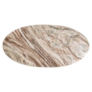MASA DINING RASFORD BLUSH BEIGE OVAL, 213521, 200CM, CONFECTIONATA DIN LEMN, MDF, MARMURA DE TORONTO SI METAL, MARO/BEJ, STIL MODERN - Img 3