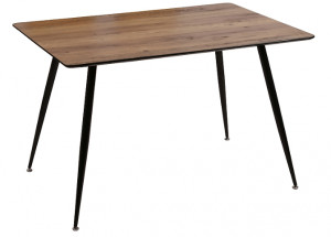 MASA DINING REMUS, 120 CM, NUC/NEGRU, BLAT DIN MDF SI PICIOARE DIN METAL, STIL MODERN - Img 3