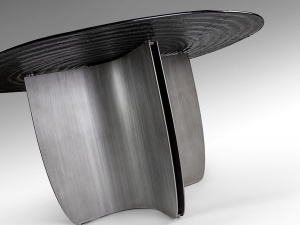 MASA DINING ROTUNDA, NIGHT 150CM, METAL SI STICLA, DESIGN MODERN, SCHULLER - Img 4