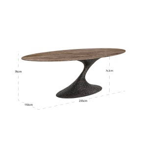 MASA DINING, RUSSO 235CM, TRAVERTIN SI METAL, BEJ/MARO, RICHMOND INTERIORS - Img 4