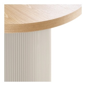 MASA DINING SOLVA 100x220x75 cm, REALIZATA DIN LEMN DE FRASIN SI MDF, CULOARE ALB/NISIPIU, HOUSE NORDIC - Img 5