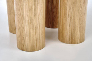 MASA DINING STIL ELEFANTE, STEJAR NATURAL, 120 CM, DIN MDF SI FURNIR NATURAL, STIL MODERN - Img 5