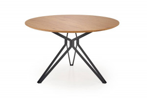 MASA DINING STIL PIXEL 2, STEJAR AURIU/NEGRU, 120 CM, BLAT DIN MDF SI PICIOARE DIN METAL, STIL VINTAGE - Img 3