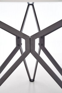 MASA DINING STIL PIXEL, ALB/NEGRU, 120 CM, BLAT DIN MDF LACUIT SI PICIOARE DIN METAL, STIL MODERN - Img 3