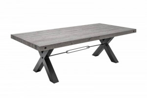 MASA DINING, THOR 200CM, COD 40442, METAL SI LEMN PIN GRI, DESIGN INDUSTRIAL - Img 6