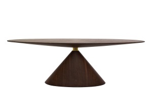 MASA DINING UFO, CONFECTIONATA DIN LEMN DE NUC SI FURNIR, STIL MODERN - Img 2