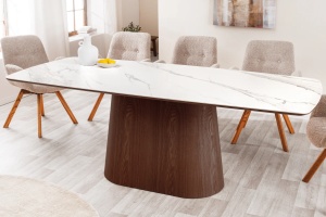 MASA DINING, UNIQUE, 200CM, CADRUL OVAL, LEMN FURNIRUIT SI CERAMICA, ARTIM GROUP SELECTION