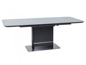 MASA EXTENSIBILA, 160/210 CM, EFECT DE MARMURA GRI/NEGRU MAT, DIN CERAMICA, MDF SI METAL, STIL MODERN - Img 7