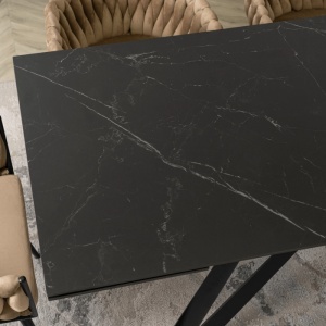 MASA EXTENSIBILA DIN CERAMICA 160-240CM, ARTIM MEBLE, CULOARE MARMURA NEAGRA, STIL MODERN - Img 4