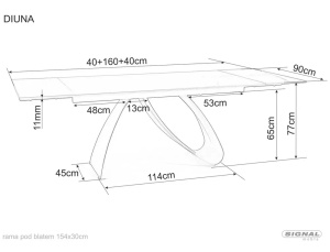 MASA EXTENSIBILA DIUNA SAHAR NOIR, 160/240 CM, EFECT DE MARMURA NEAGRA/NEGRU MAT, DIN STICLA SECURIZATA, CERAMICA SI METAL, STIL MODERN - Img 4