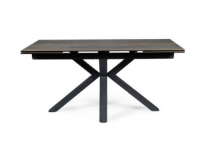 MASA EXTENSIBILA, MARO/NEGRU MAT, 160/240 CM, DIN STICLA SECURIZATA, CERAMICA SI METAL, STIL MODERN - Img 4