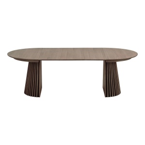 MASA EXTENSIBILA ROTUNDA OSAKA ø120x120-160-200-240x75 cm, REALIZATA DIN MDF, FURNIR, CULOARE MARO FUME, HOUSE NORDIC - Img 3