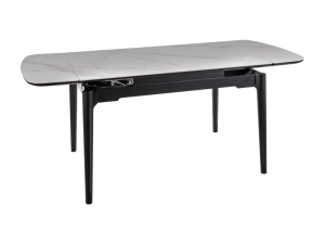 MASA EXTENSIBILA SENTO, 120/180 CM, ALB/NEGRU MAT, DIN CERAMICA SI METAL, STIL MODERN - Img 3