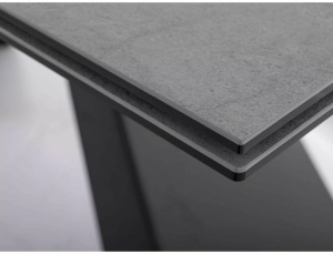 MASA EXTENSIBILA WESTIN, 160/240 CM, EFECT DE PIATRA GRI/NEGRU MAT, DIN CERAMICA, STICLA SI METAL, STIL MODERN - Img 8