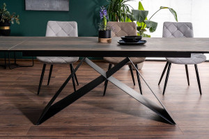 MASA EXTENSIBILA WESTIN LEGNO, MARO/NEGRU MAT, 160/240 CM, DIN STICLA SECURIZATA, CERAMICA SI METAL, STIL MODERN - Img 2