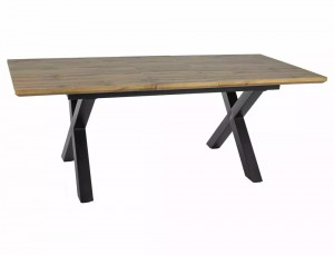 MASA EXTENSIBILA XAVIERO II, 160/240 CM, STEJAR ARTISAN/NEGRU, BLAT DIN MDF SI PICIOARE DIN METAL, STIL MODERN - Img 4