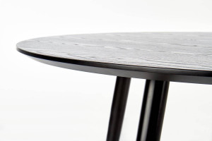 MASA LIVING EMBOS, NEGRU/AURIU, 120 CM, BLAT DIN MDF SI PICIOARE DIN METAL, STIL MODERN - Img 6