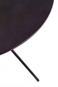 MASA LIVING FONDI, NEAGRA, 80 CM, BLAT DIN MDF LACUIT SI PICIOARE DIN METAL, STIL MODERN - Img 4