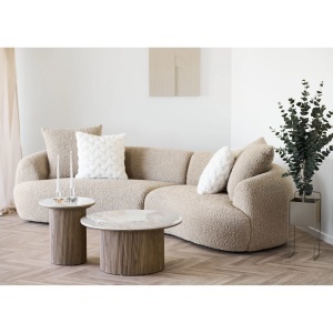 MASUTA ATHENS 80CM, DIN LEMN SI CERAMICA, CULOARE ALB/MARO, HOUSE NORDIC - Img 2