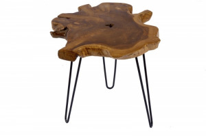 MASUTA DE CAFEA 50CM, WILD, COD 38243, DIN LEMN MASIV DE TEC DESIGN RUSTIC - Img 5