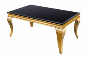 MASUTA DE CAFEA, BAROCK 100CM, ASPECT NEGRU/AURIU, STIL CLASIC - Img 4