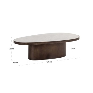 MASUTA DE CAFEA BILOXI, 214333, CONFECTIONATA DIN MDF, MARMURA ITALIANA, OTEL INOXIDABIL SI METAL, MARO SI BEJ, STIL MODERN - Img 6
