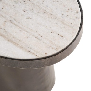 MASUTA DE CAFEA BILOXI, 214334, CONFECTIONATA DIN MDF, MARMURA ITALIANA, OTEL INOXIDABIL SI METAL, MARO SI BEJ, STIL MODERN - Img 5