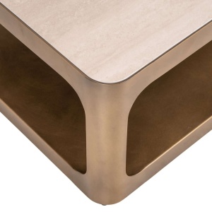 MASUTA DE CAFEA CLARIDGE, 213814, CONFECTIONATA DIN METAL, STILCA SI CERAMICA, BEJ/NISIPIU/NEGRU STIL MODERN - Img 6