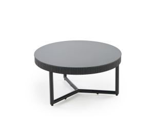 MASUTA DE CAFEA COSMO S, 60 CM, NEGRU/NEGRU, DIN MDF, STICLA SI METAL, STIL MODERN - Img 2