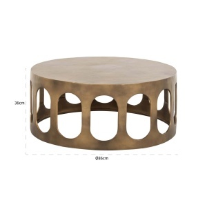 MASUTA DE CAFEA DU PONT, 212303, CONFECTIONATA DIN ALUMINIU, AURIE, STIL MODERN - Img 3