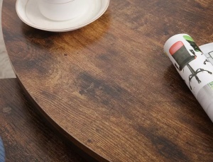 MASUTA DE CAFEA ELLA A, 80 CM, MARO RUSTIC/NEGRU, BLAT DIN PAL LAMINAT SI CADRU DIN METAL, STIL MODERN - Img 2
