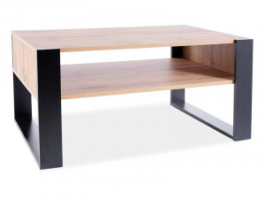 MASUTA DE CAFEA GEMA, 100 CM, STEJAR WOTAN/NEGRU, DIN PAL LAMINAT, STIL MODERN