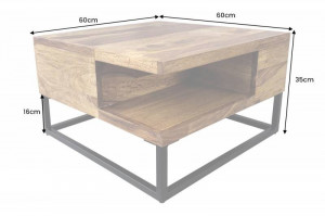 MASUTA DE CAFEA, GIANT 60CM, DIN LEMN SI SUPORT METAL, ARTIM GROUP - Img 3