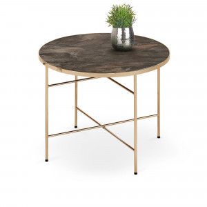 MASUTA DE CAFEA ISABELLE, EFECT DE MARMURA MARO/AURIU, DIN MARMURA, STICLA SI METAL, STIL MODERN, HALMAR