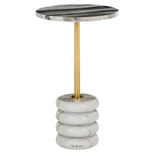 MASUTA DE CAFEA ISOLDE 34 CM, 825254, CONFECTIONATA DIN ALUMINIU SI MARMURA, STIL MODERN