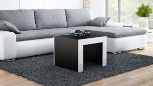 MASUTA DE CAFEA LIVING TESS KWADRAT NEGRU/ALB DESIGN MODERN CM
