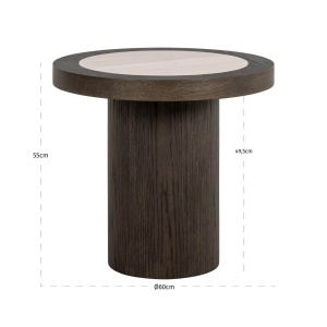MASUTA DE CAFEA NANDO, 214218, CONFECTIONATA DIN FURNIR DE STEJAR, MDF, TRAVERTIN SI LEMN RECICLAT, MARO SI BEJ, STIL MODERN - Img 4