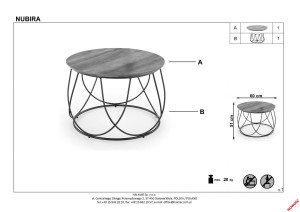 MASUTA DE CAFEA NUBIRA, NUC/NEGRU, DIN MDF LAMINAT SI METAL, STIL MODERN - Img 2