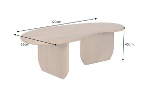 MASUTA DE CAFEA, ORGANIC 120CM, REALIZATA DIN LEMN DE MANGO, CULOARE NATUR, ARTIM GROUP - Img 2
